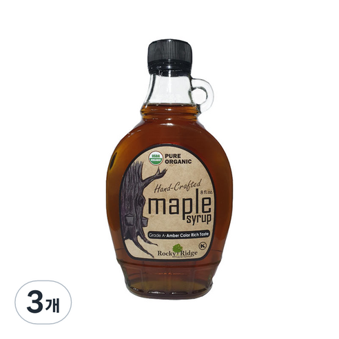 록키릿지 유기농 메이플시럽, 236ml, 3개