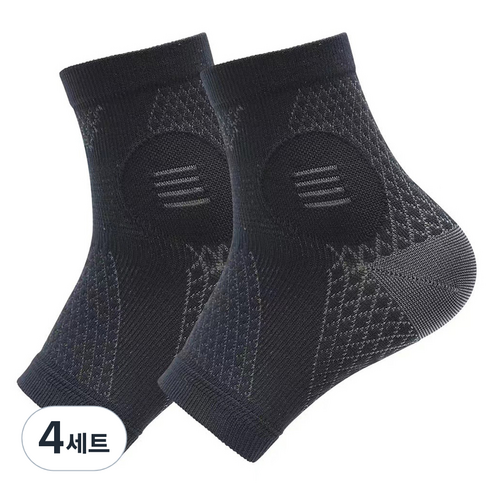 씨오브비 밴드 스포츠 발목 보호대 좌우, 블랙, 4세트