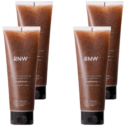 알엔더블유 리프레싱 스크럽 투 올인원 바디워시 프레쉬 그린 플로럴향, 230ml, 4개