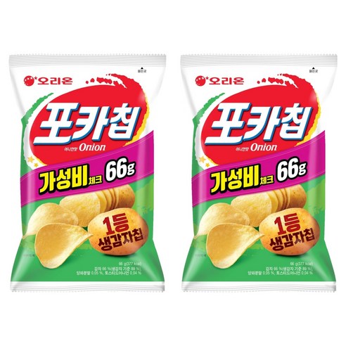 오리온 포카칩 어니언, 66g, 2개