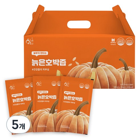 황금이네 국내산 늙은호박즙, 5L, 5개
