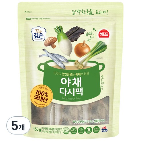 해표 야채 다시팩 10p, 150g, 5개