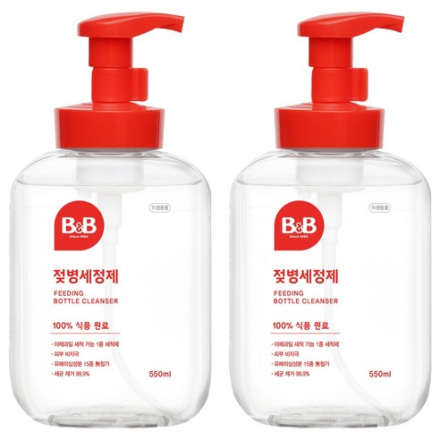비앤비 젖병세정제 거품형 리뉴얼, 550ml, 2개