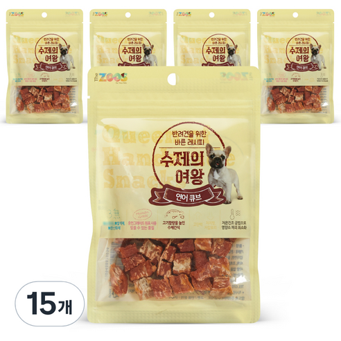 수제의 여왕 강아지 간식, 연어큐브, 70g, 15개