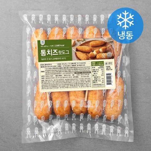 키큰아이 통치즈 핫도그 (냉동), 80g, 10개 모짜렐라치즈핫도그