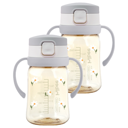 하이비 PPSU 에잇벤트 원터치 빨대컵 170ml, 2개, 데이지그레이