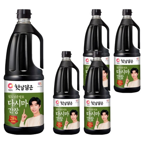 청정원 햇살담은 염도낮춘 발효다시마 간장, 5개, 1.7L