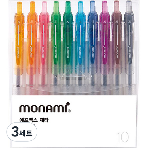 모나미 FX ZETA 볼펜 0.5mm 10종 세트, 혼합색상, 3세트