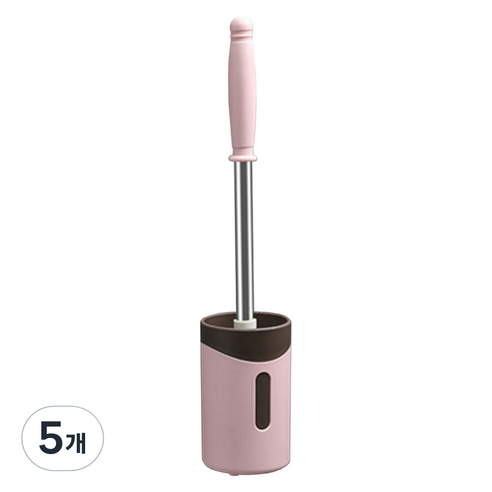 벽부착 욕실 변기 청소솔, 핑크, 5개
