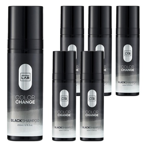 그루밍랩 컬러체인지 새치 염색 블랙 샴푸, 200ml, 6개
