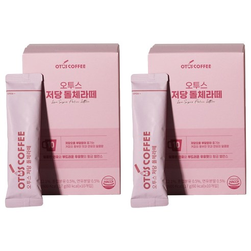 오투스커피 저당 돌체라떼, 2개, 10개입, 17g