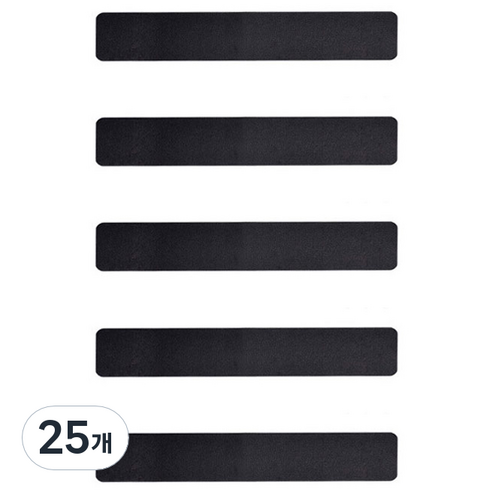 더자카 PVC 계단 미끄럼방지 사각패드, 25개, 블랙