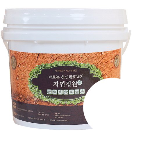바른황토 바르는 천연황토벽지 자연정원 페인트 4L, 백토