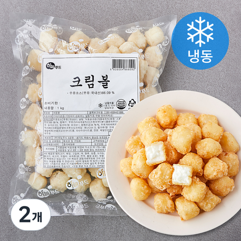 하늘푸드 크림볼 (냉동), 1kg, 2개