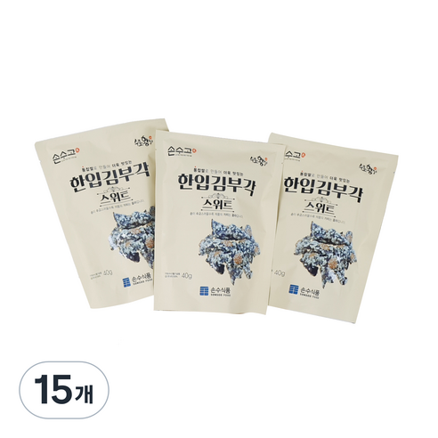 손수식품 손수고 한입 김부각 스위트, 40g, 15개