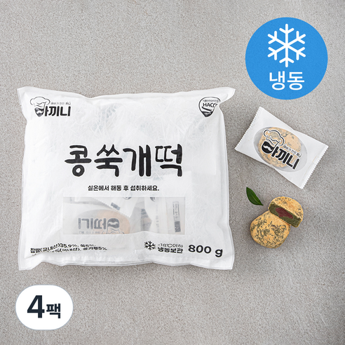 아끼니 콩쑥개떡 16개입 (냉동), 800g, 4팩
