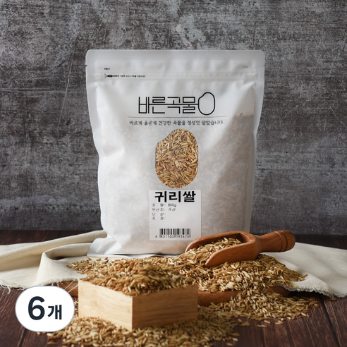 바른곡물 국산 귀리쌀, 800g, 6개