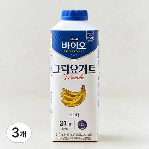 매일바이오 그릭요거트 드링크 바나나, 3개, 1개입, 710ml