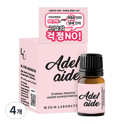 더블유피부연구소 언더플라워퍼퓸 여성청결제 아델레이드, 5ml, 4개