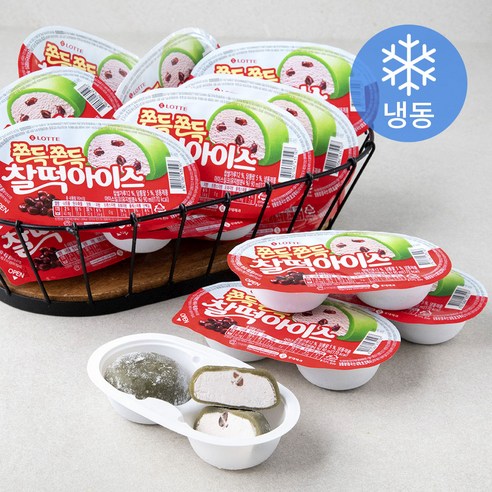 쫀득쫀득 찰떡아이스 (냉동), 90ml, 6개