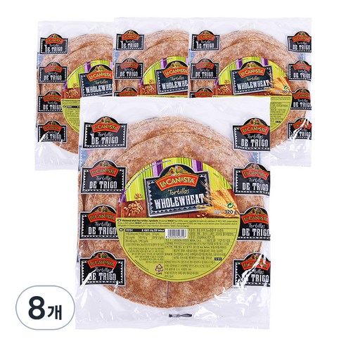라카나스타 미션푸드 통밀 또띠아 20cm 8p, 320g, 8개