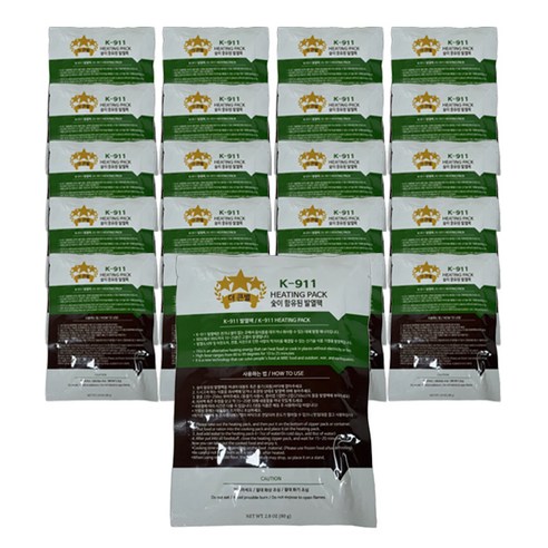 더큰별 숯이 함유된 K-911 발열팩, 80g, 21개