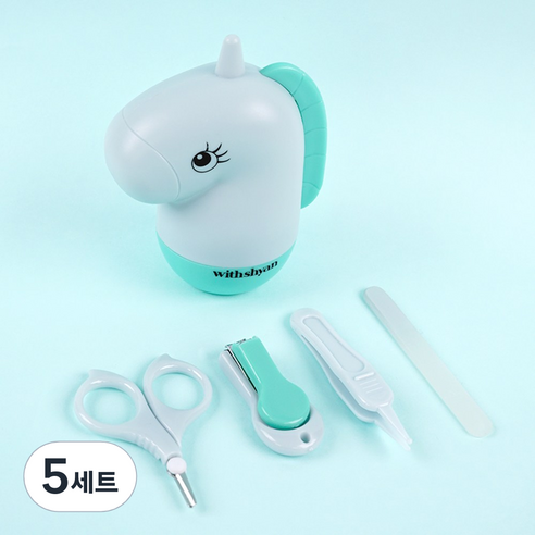 위드샨 유아용 유니콘 네일케어 4종 세트, 블루, 5세트