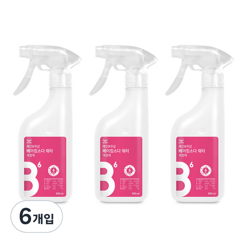 레인보우샵 베이킹소다 워터 다목적세정제, 500ml, 6개입