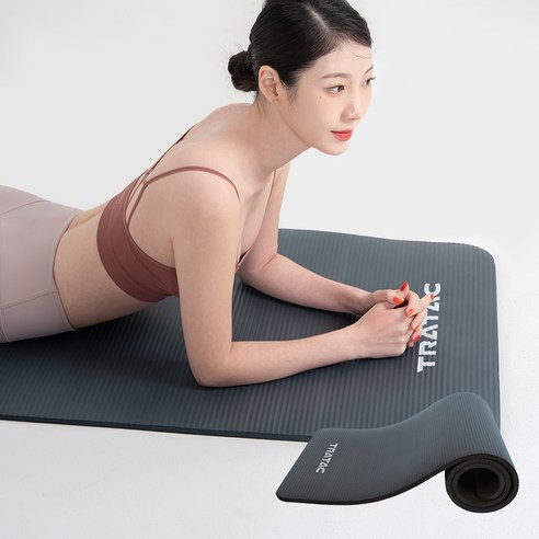 트라택 NBR 쿠셔닝 요가매트, 스틸그레이, 1개