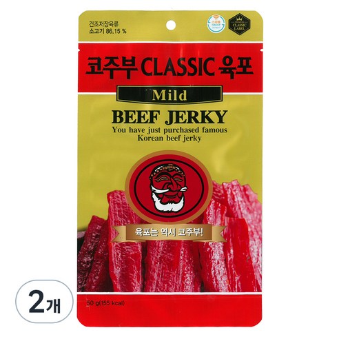 코주부 클래식 육포 마일드, 50g, 2개