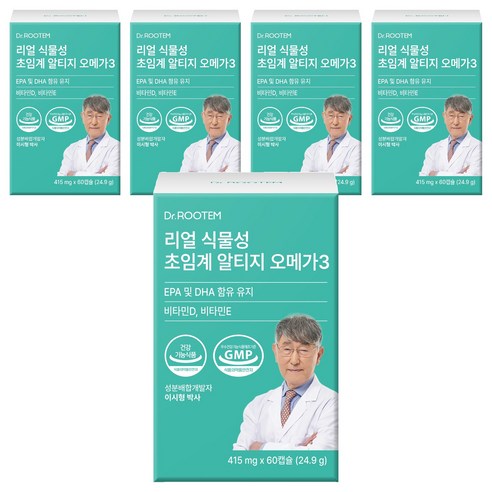 닥터루템 리얼 식물성 초임계 알티지 오메가3, 60정, 5개