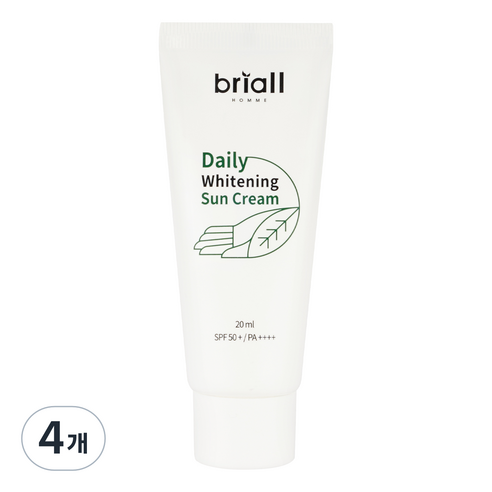 브리올옴므 남성용 데일리 화이트닝 선크림 SPF50+ PA++++, 20ml, 4개