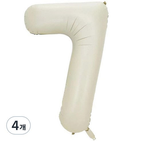 팡파티 숫자 레터링 풍선 101cm 7, 화이트, 4개