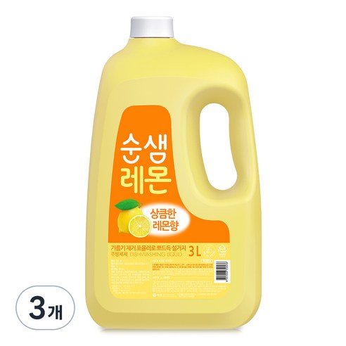 순샘 레몬 주방세제, 3개, 3L