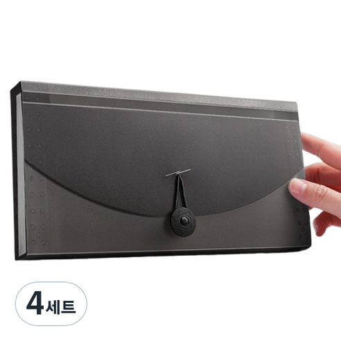 올인셀 다기능 13칸 아코디언 파일 263 x 140 mm + 스티커 세트, 블랙(파일), 4세트