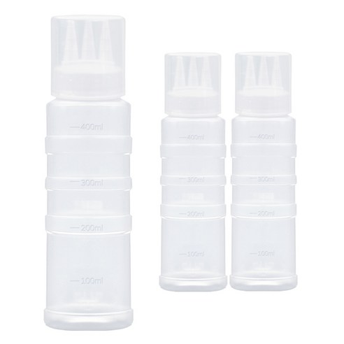 일상속반짝 국내 생산 업소용 잘라쓰는 3구 뚜껑 소스통, 400ml, 3개
