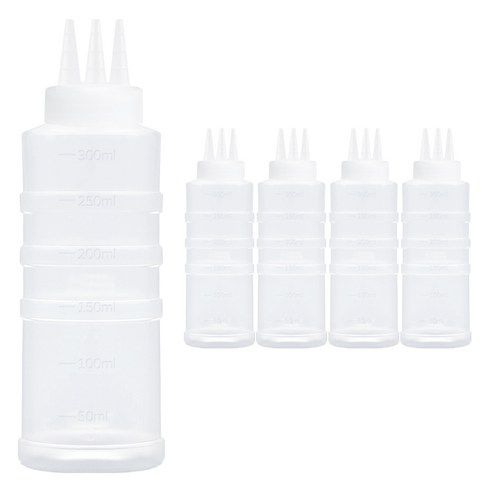 일상속반짝 국내생산 잘라쓰는 소스통 3구 뚜껑 미포함, 5개, 300ml