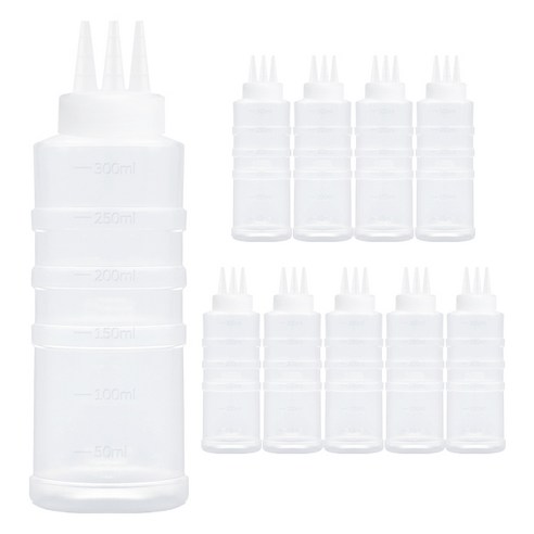 일상속반짝 국내생산 잘라쓰는 소스통 3구 뚜껑 미포함, 300ml, 10개