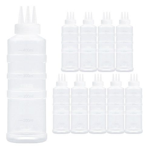 일상속반짝 국내생산 잘라쓰는 소스통 3구 뚜껑 미포함, 400ml, 10개