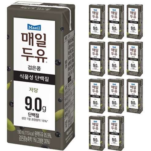 매일유업 매일두유 검은콩, 12개, 190ml