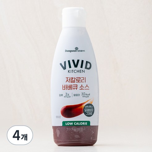 비비드키친 저칼로리 바베큐 소스, 4개, 280g