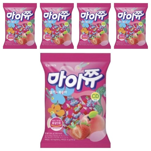 마이쮸 딸기 복숭아 츄잉캔디, 720g, 5개
