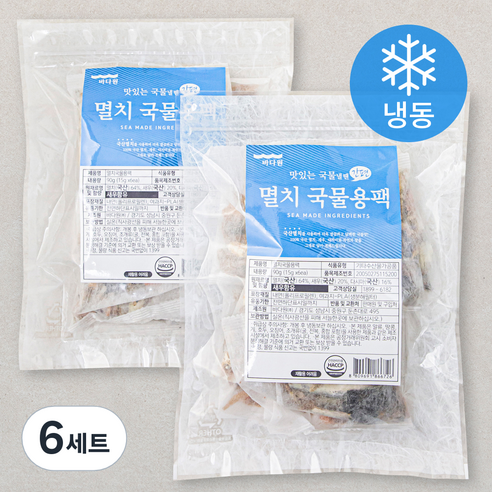 바다원 간편 국물용팩 멸치, 15g, 6개입, 6개