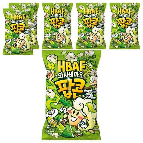 바프 와사비마요 팝콘, 80g, 6개