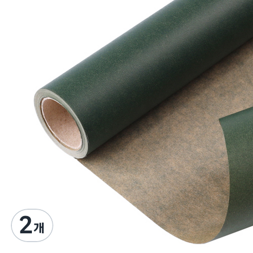칼라 크라프트 종이롤 포장지 53cm x 15yd, 그린, 2개