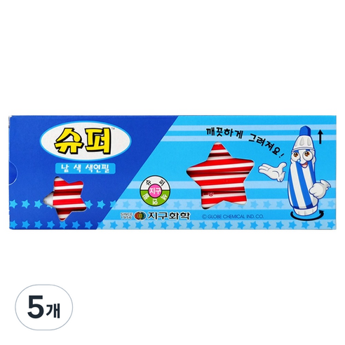 지구화학 슈퍼 색연필 낱색 빨강 12p, 5개, 1색