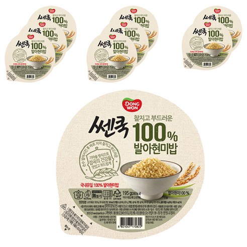 동원 쎈쿡 발아 현미밥, 195g, 9개