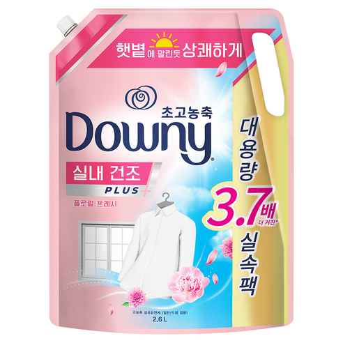 다우니 엑스퍼트 실내 건조 섬유유연제 플로럴 프레시향 리필, 2.6L, 1개