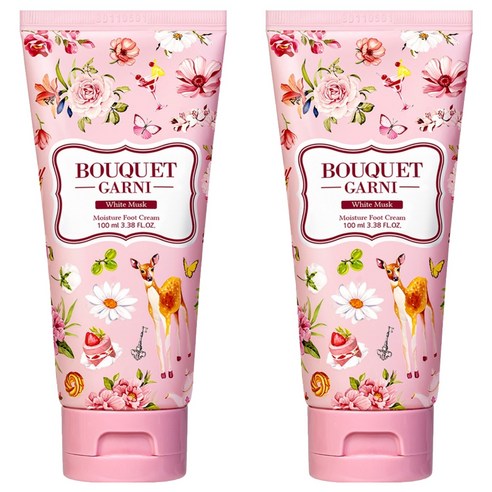 부케가르니 고보습 각질케어 풋크림 화이트머스크, 1개입, 2개, 100ml