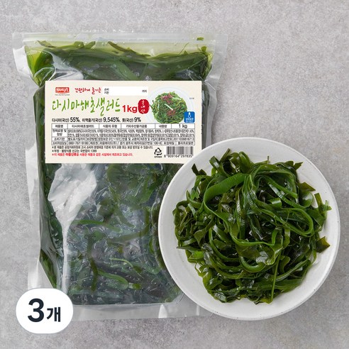 나무새 다시마 해초 샐러드, 1kg, 3개